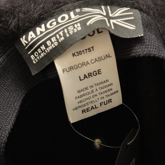 Kangol Furgora Casual Bucket Hat Black Large Real Fur New With Tags main image 4